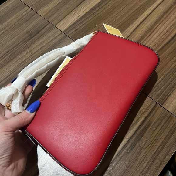 Michael Kors Empire Medium Leather Chain-Link Pochette in Crimson - NWT - Picture 9 of 9